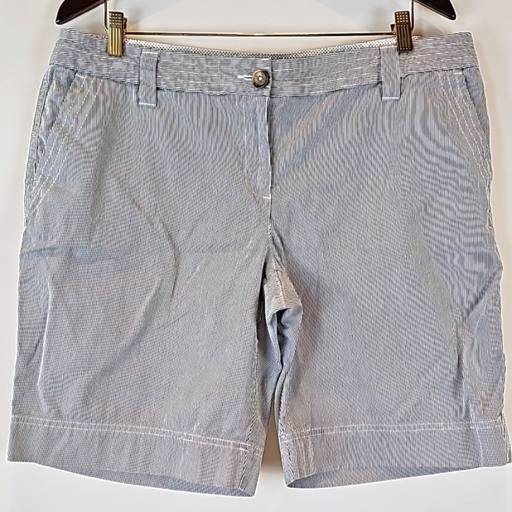 Lands' End Women's Cotton Vertical Stripe Beachy Summer Shorts Plus Size…